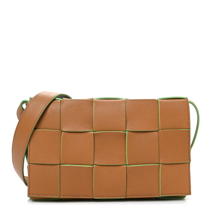 Bottega Veneta Buffalo Maxi Intrecciato Cassette Bicolor Crossbody Bag Caramel Pistachio 1 of 11
