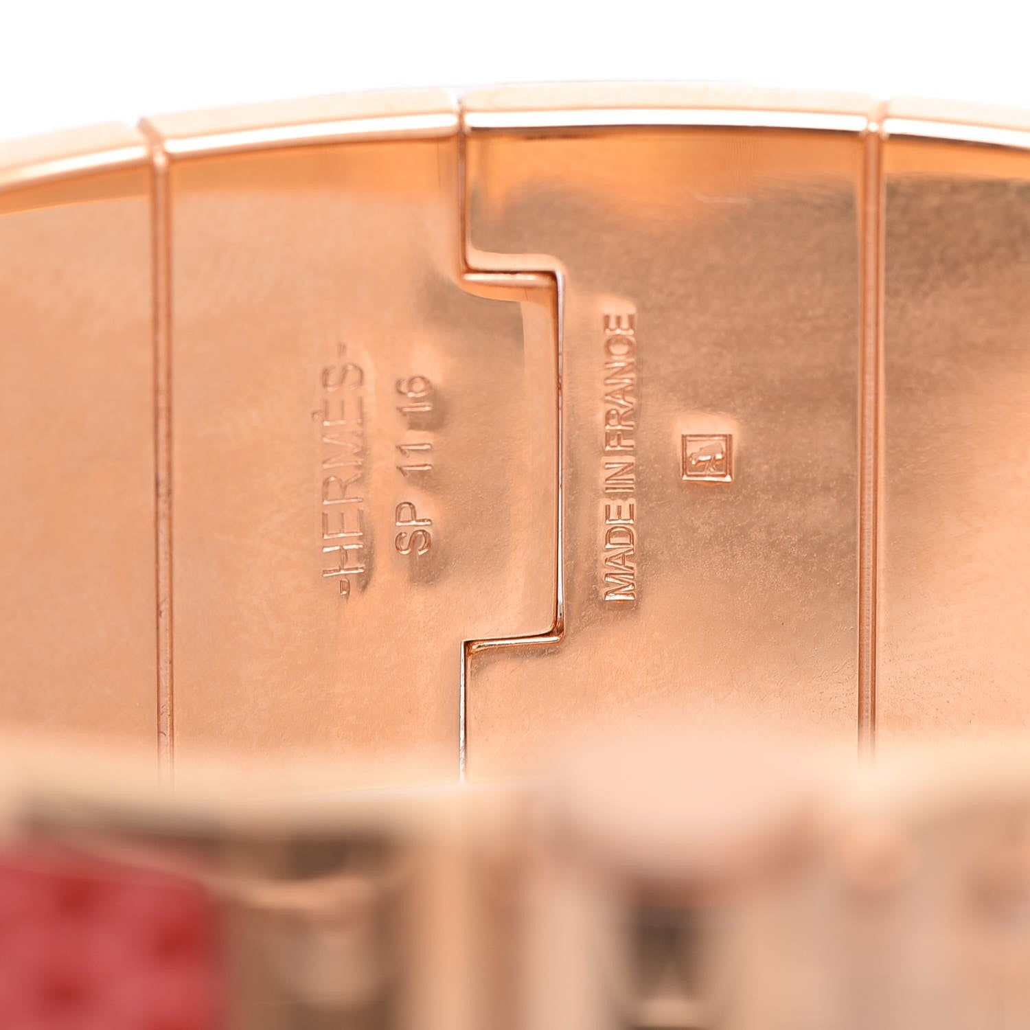 Hermes Lizard Charniere Uni Wide Hinged Bracelet M Bougainvillea 4 of 5