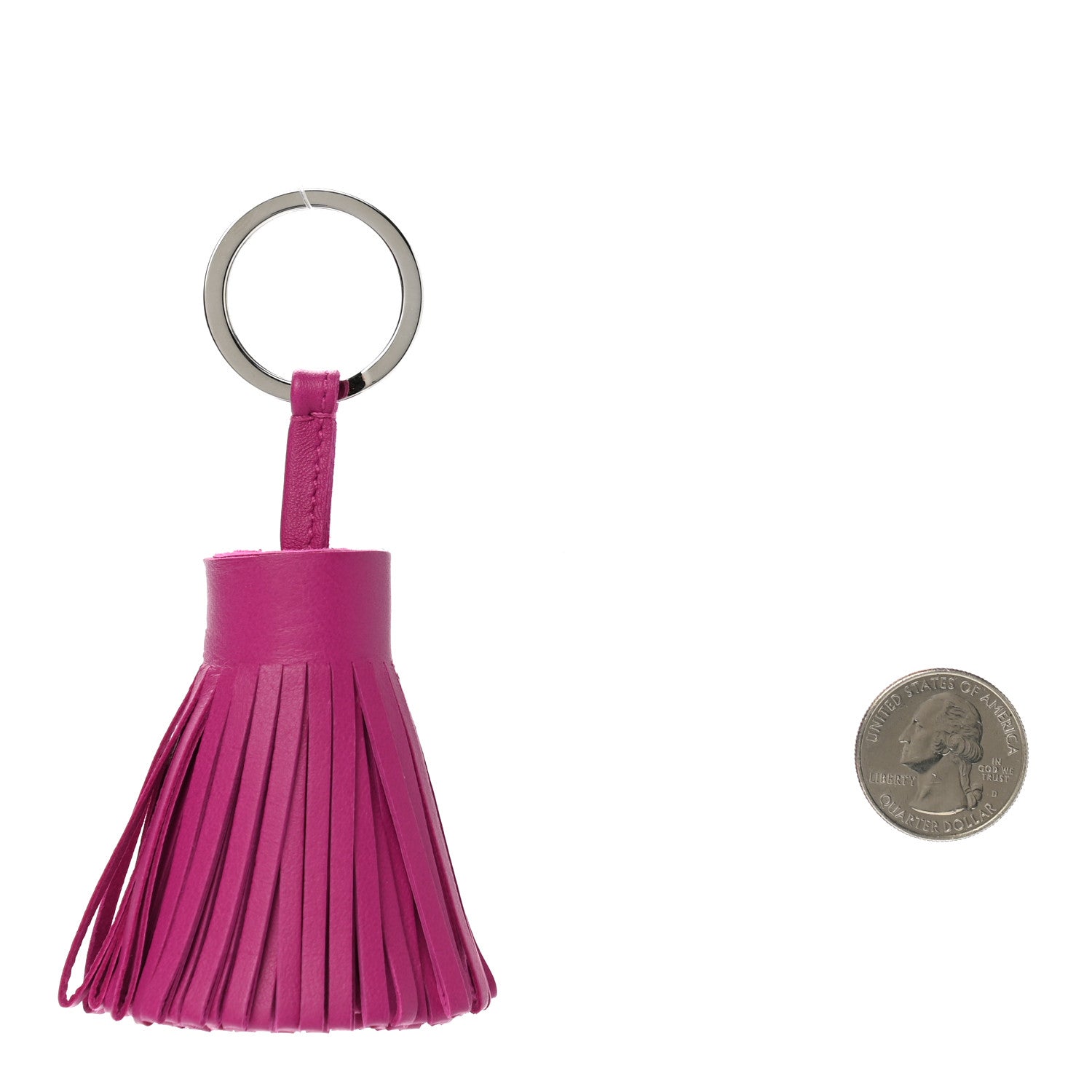 Hermes Lambskin Carmen Tassel Key Holder Rose Pourpre 2 of 5