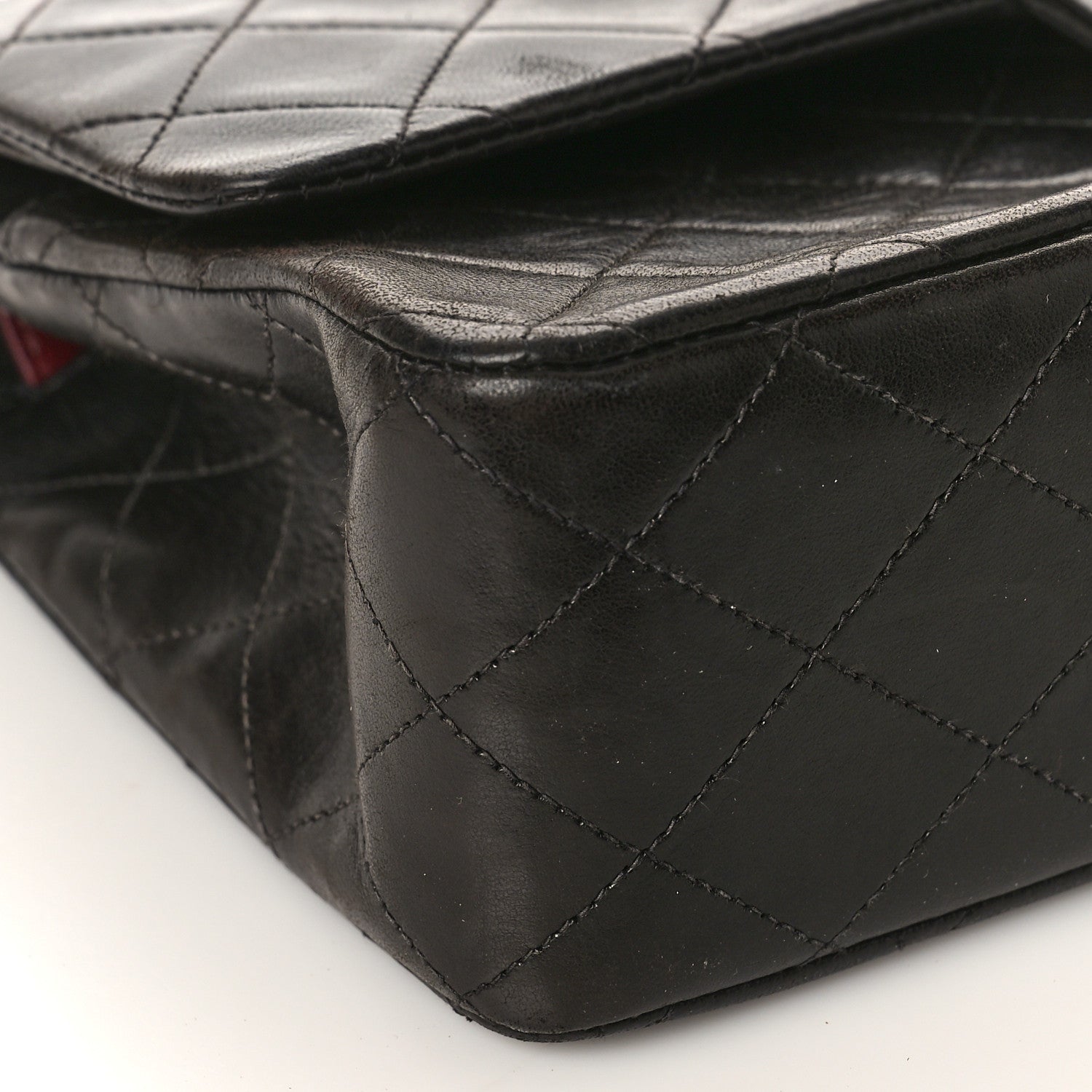 Chanel Lambskin Quilted Medium Double Flap Black 8 of 15