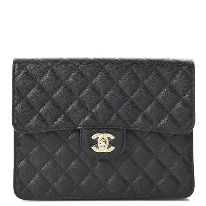 Chanel Caviar Quilted Square Flap Clutch Black 1 of 11