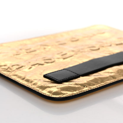 Chanel Metallic Lambskin Medium Je Ne Suis Pas En Solde Pouch Clutch Gold 5 of 11