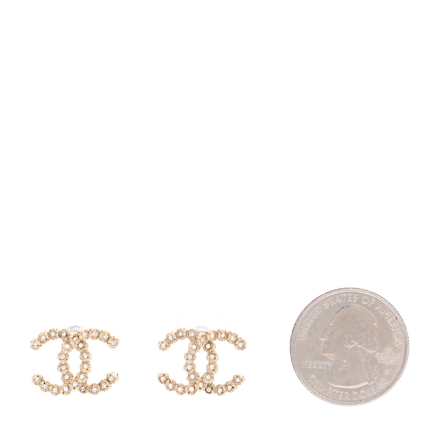 Crystal Mini CC Earrings Gold