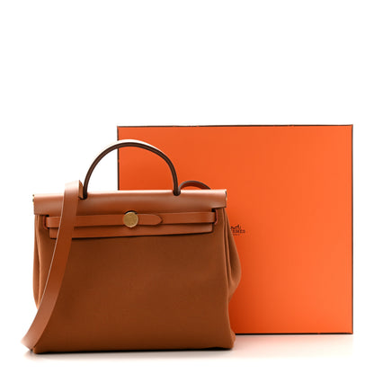 Hermes Military Toile Vache Hunter Herbag Zip Retourne 31 PM Fauve 12 of 12