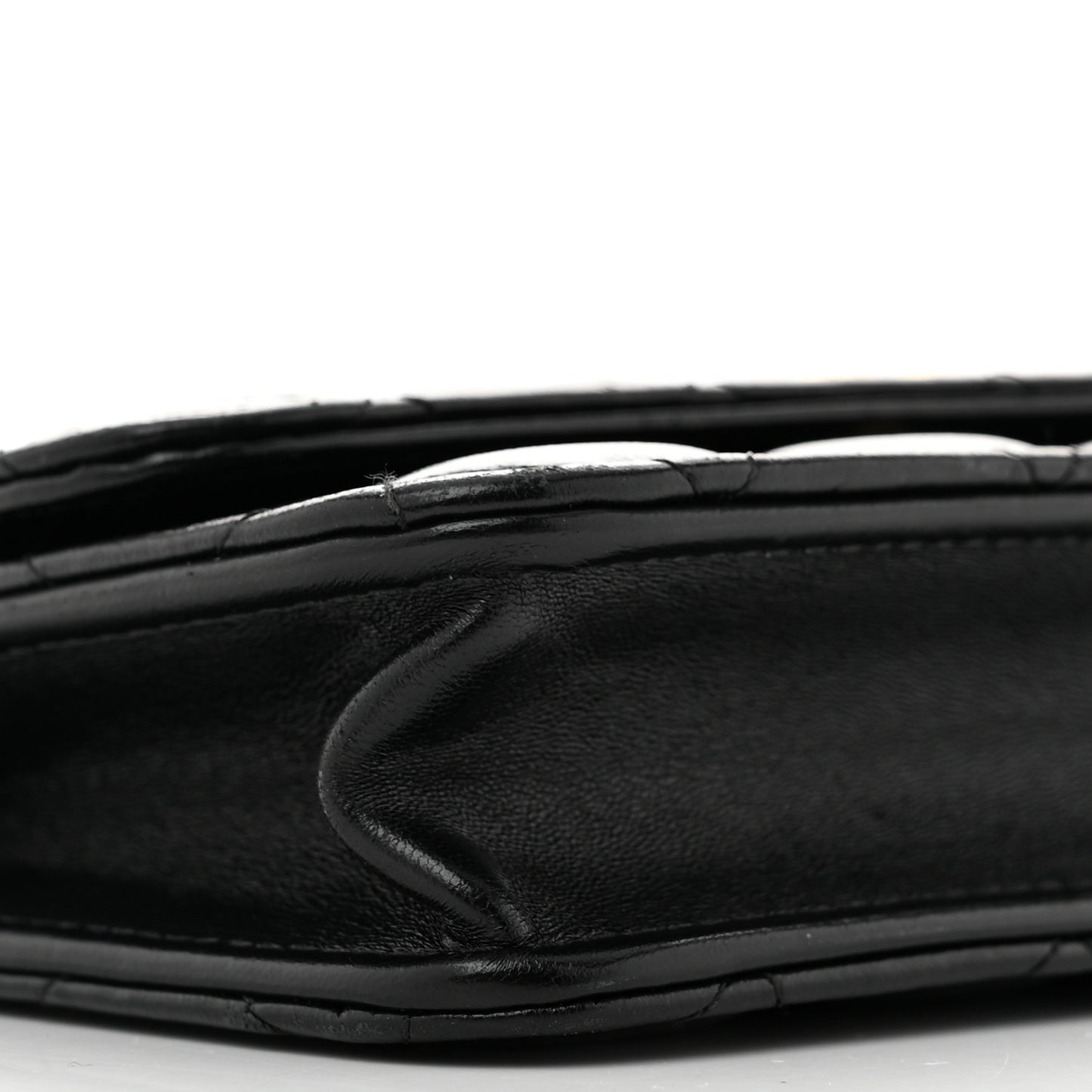 Quilted Pillow Crush Flap Phone Holder With Chain Black