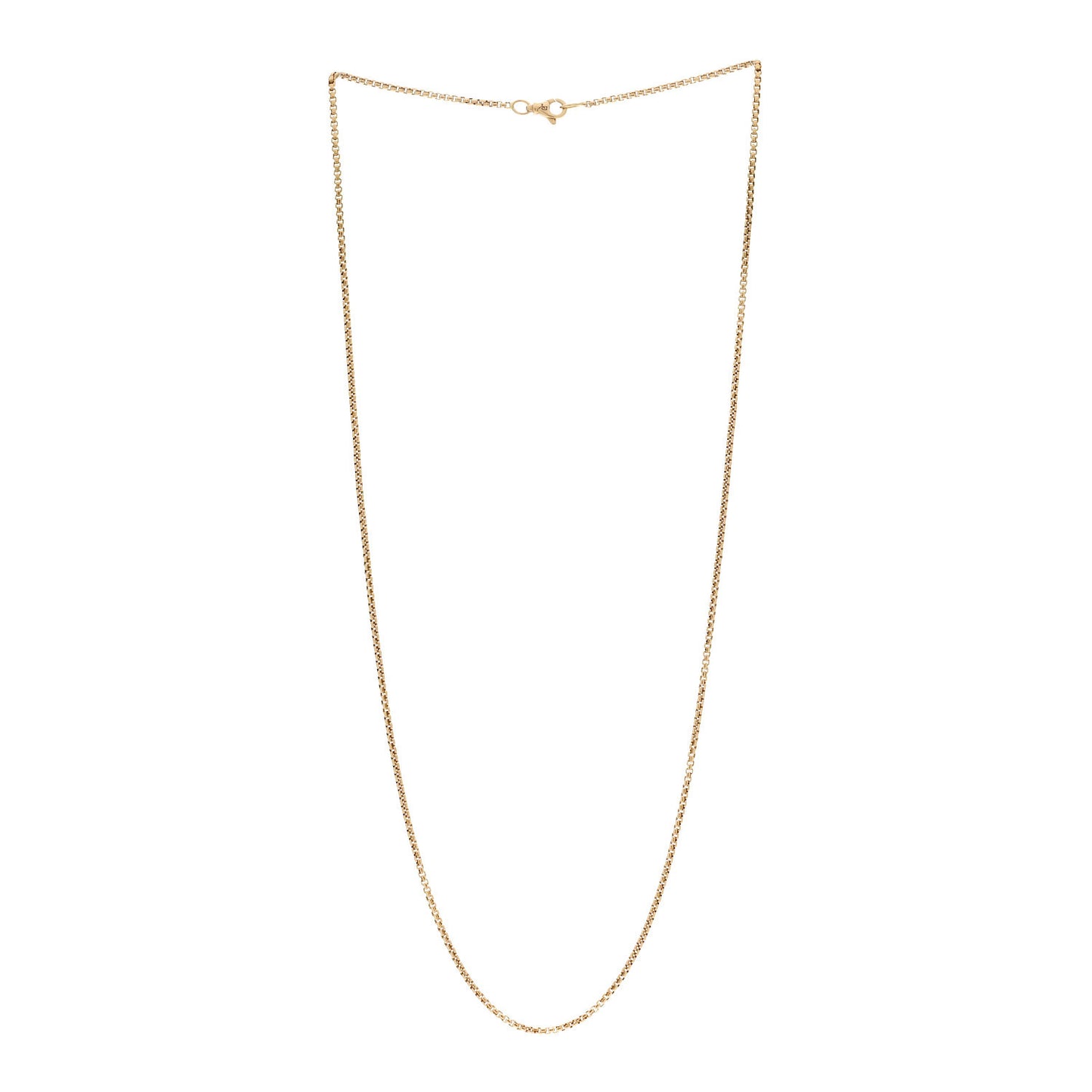 18K Yellow Gold 1.7mm Box Chain Necklace 22"