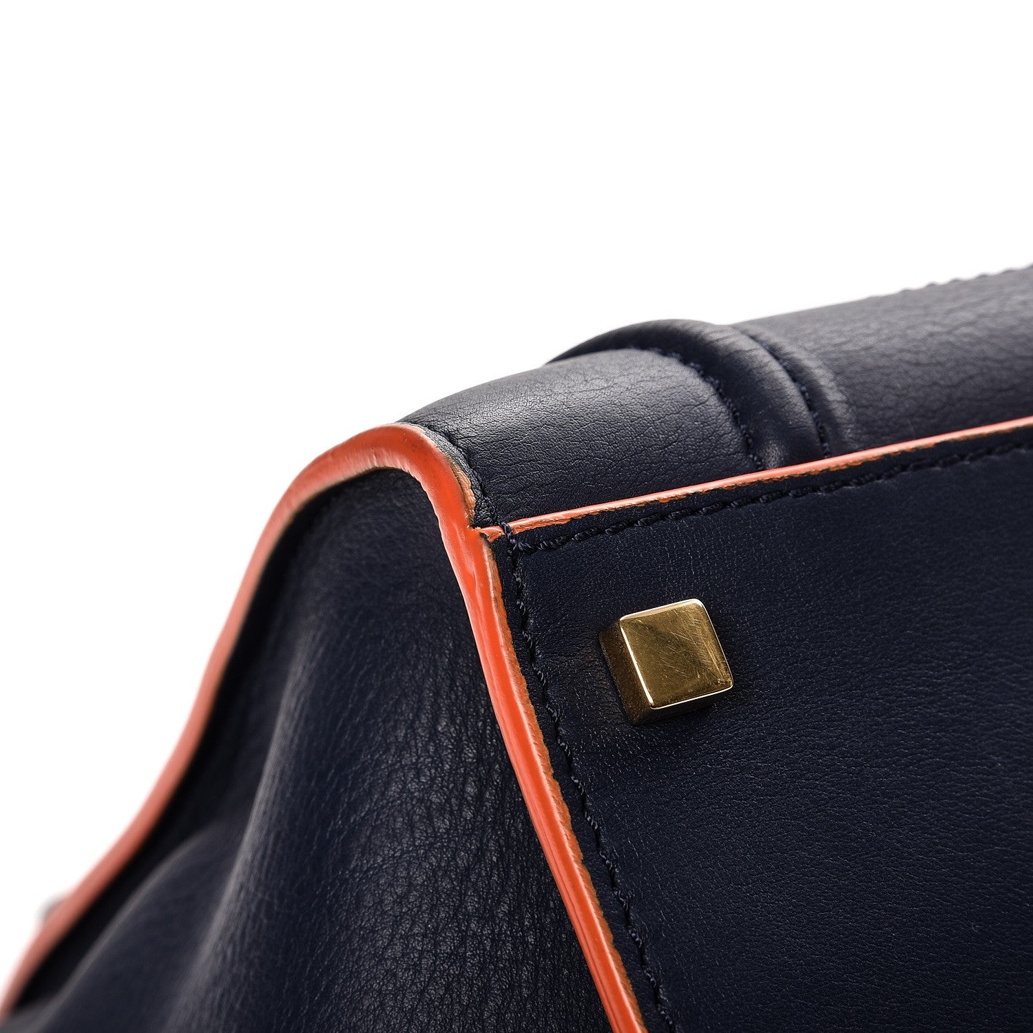Celine Supple Calfskin Large Phantom Luggage Navy Blue Orange 10 of 13