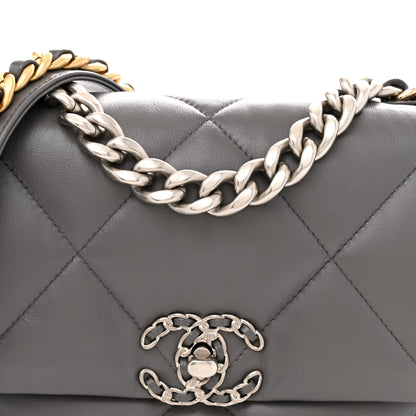 Chanel Lambskin Quilted Medium Chanel 19 Flap Dark Grey 8 of 10