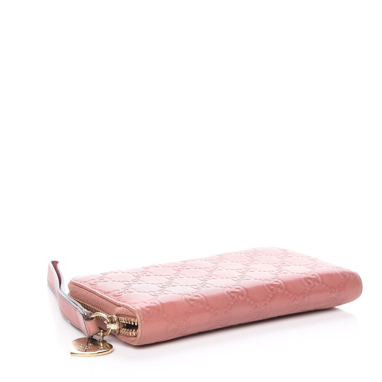 Guccissima Zip Around Heart Wallet Soft Pink