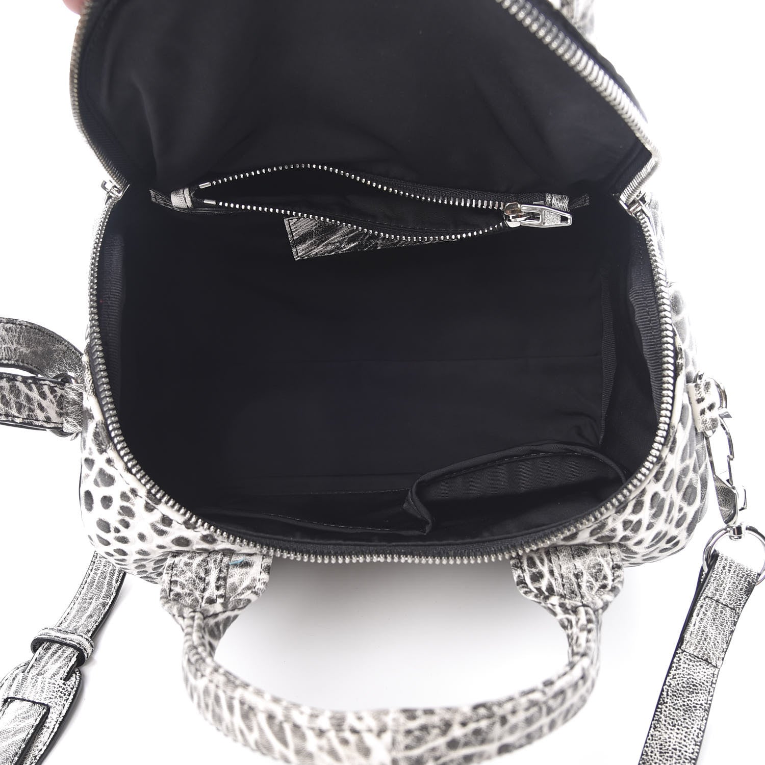 Alexander Wang Pebbled Lambskin Rockie Black White Rhodium Hardware 6 of 11