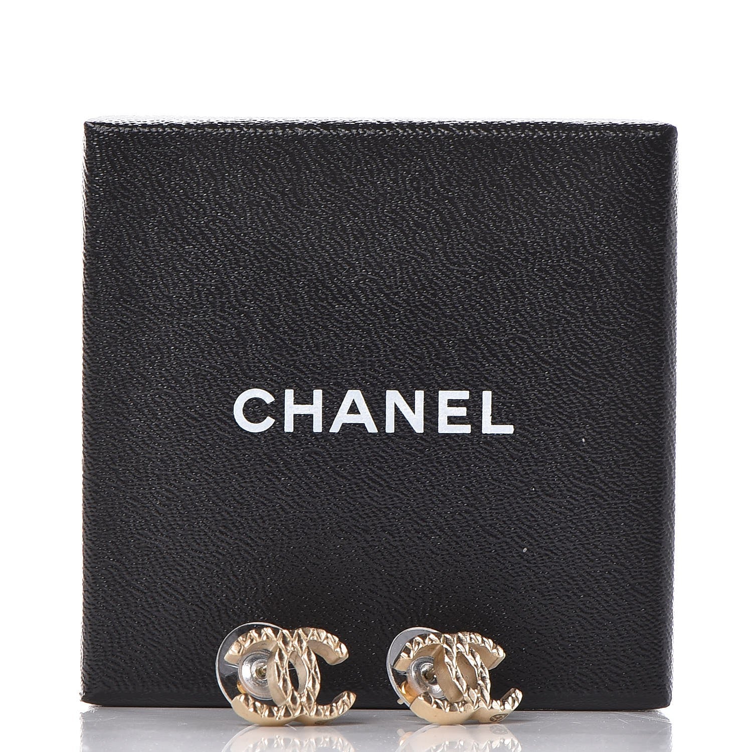 Chanel Quilted CC Earrings Gold 5 of 5