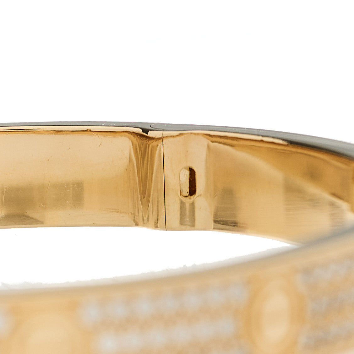 Cartier 18K Yellow Gold Diamond LOVE Paved Bracelet 18 5 of 9