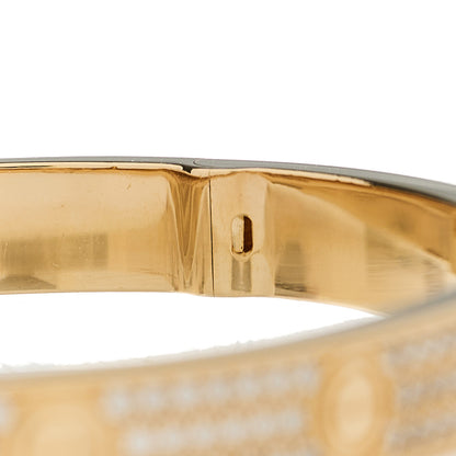 Cartier 18K Yellow Gold Diamond LOVE Paved Bracelet 18 5 of 9