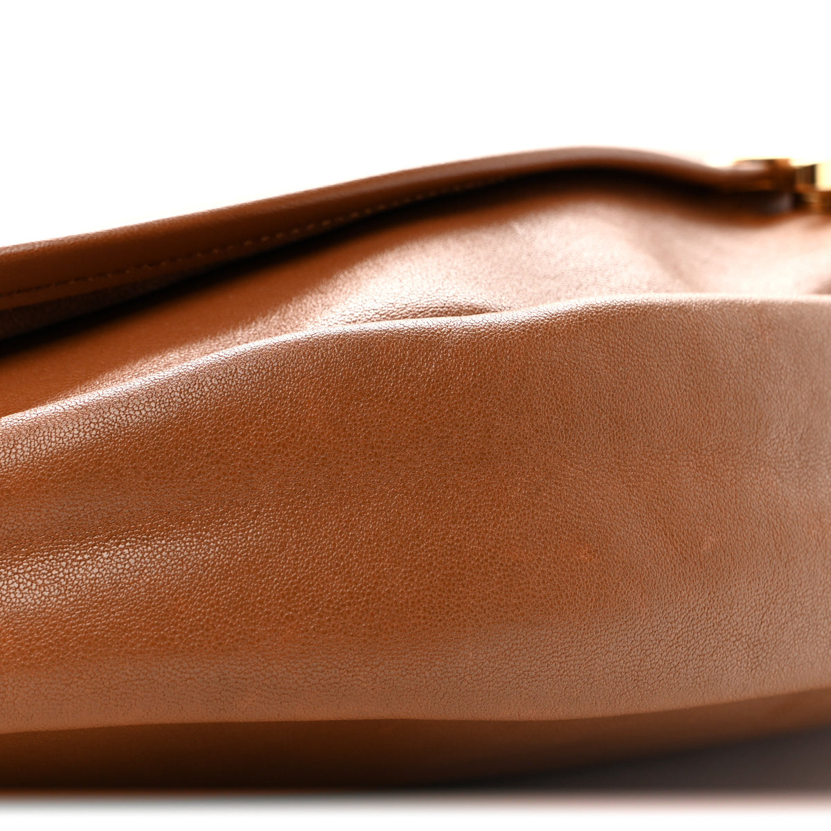 Celine Shiny Lambskin Soft Triomphe Little Half Moon Bag Brick 8 of 12