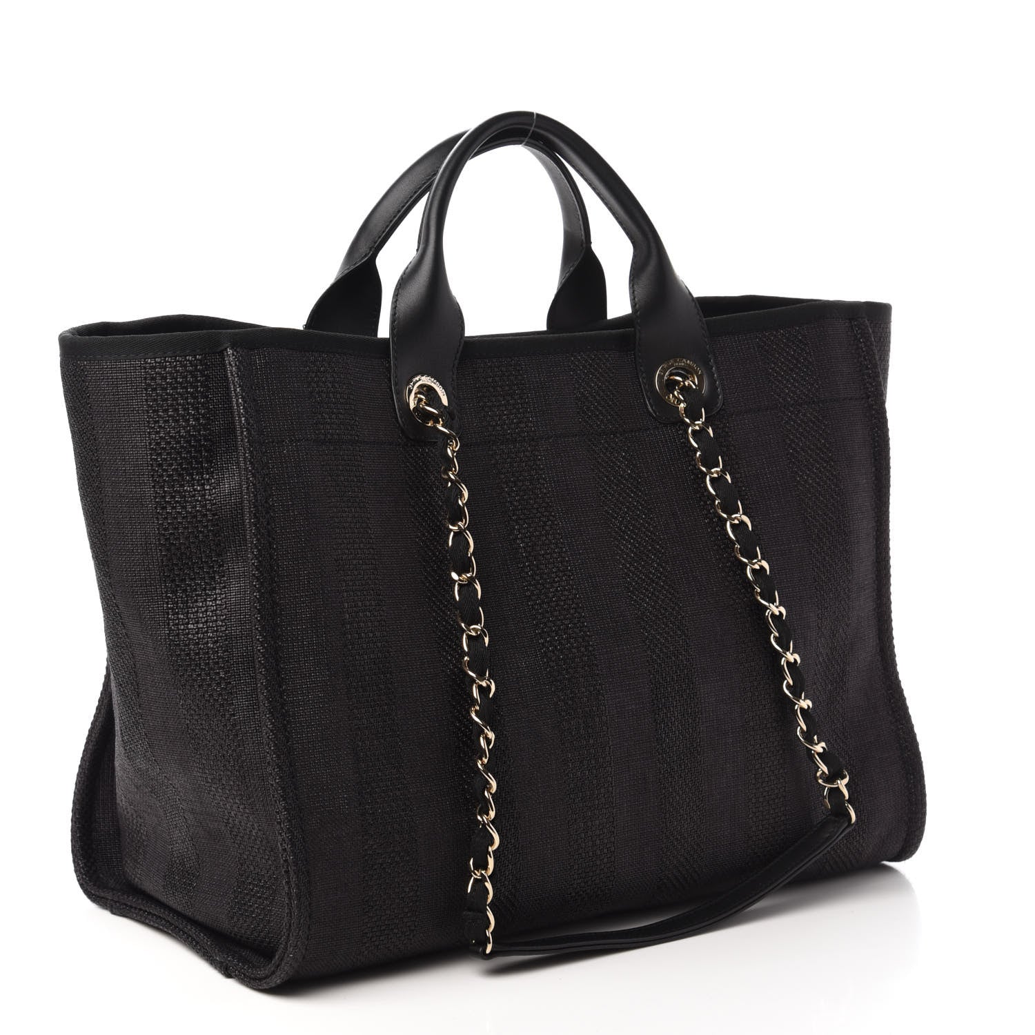 Chanel Mixed Fibers Calfskin Medium Deauville Tote Black 3 of 10