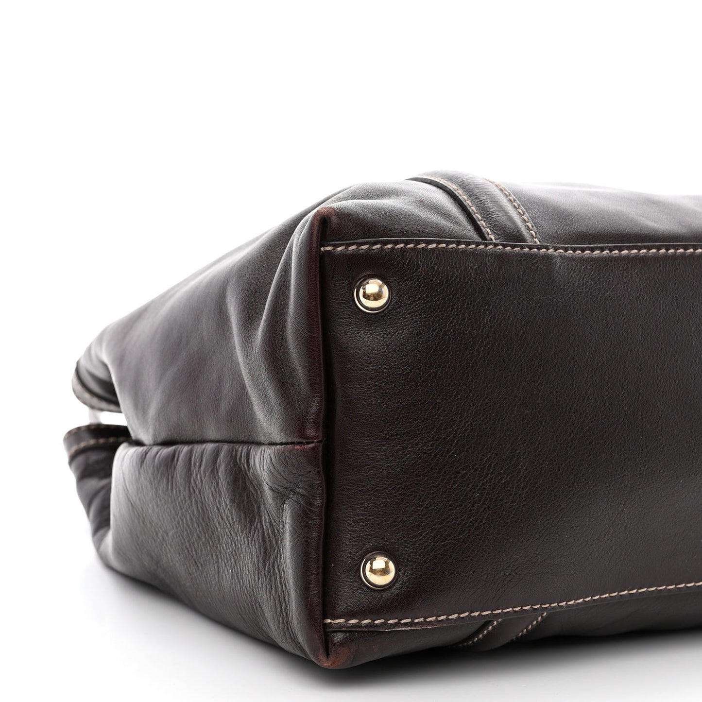 Calfskin Medium Britt Tote Dark Brown