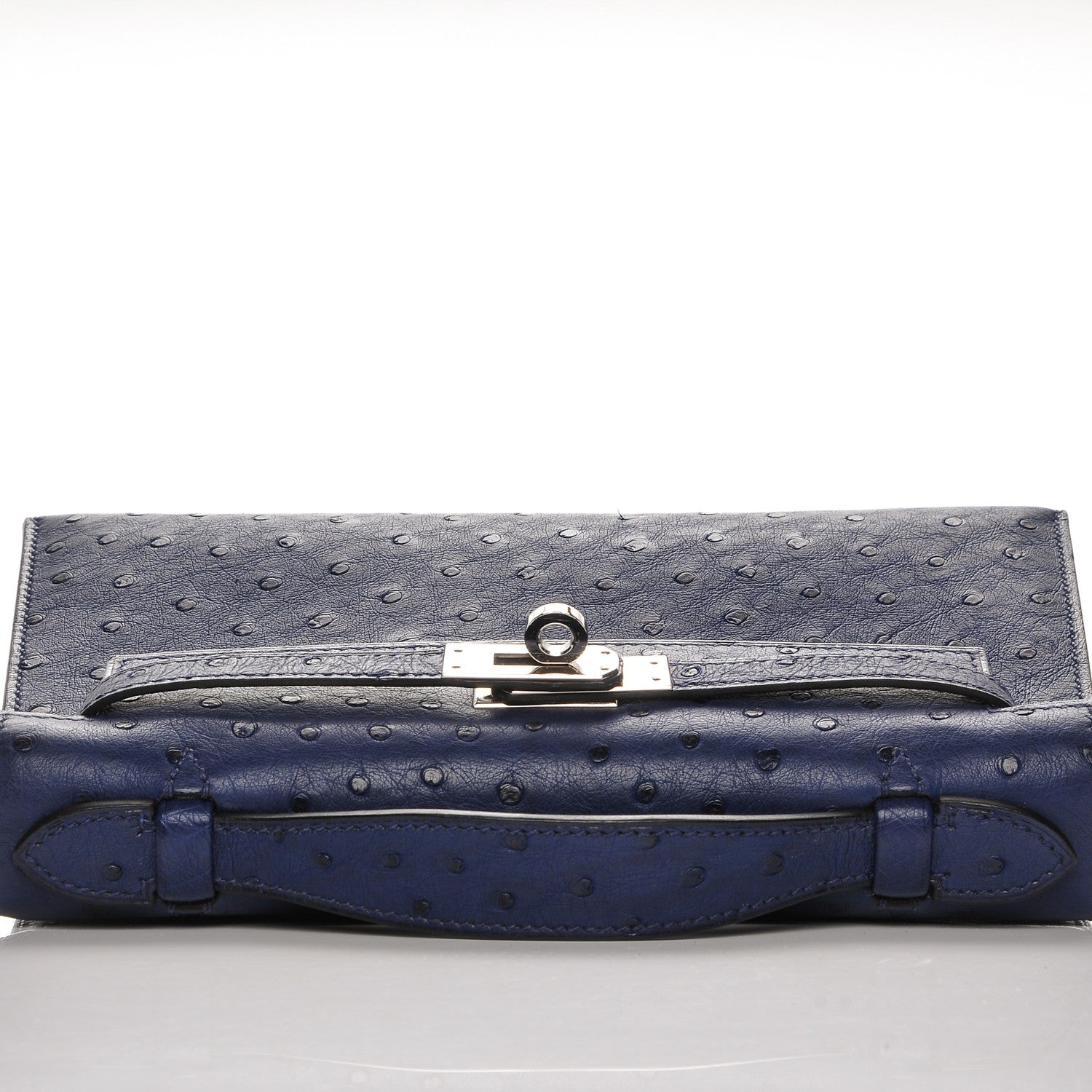 Hermes Ostrich Kelly Pochette Bleu Saphir 8 of 18