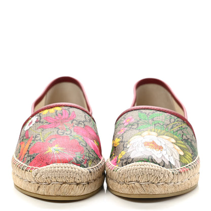 Gucci GG Supreme Monogram Tian Womens Espadrilles 38.5 Beige Multicolor Red 2 of 10