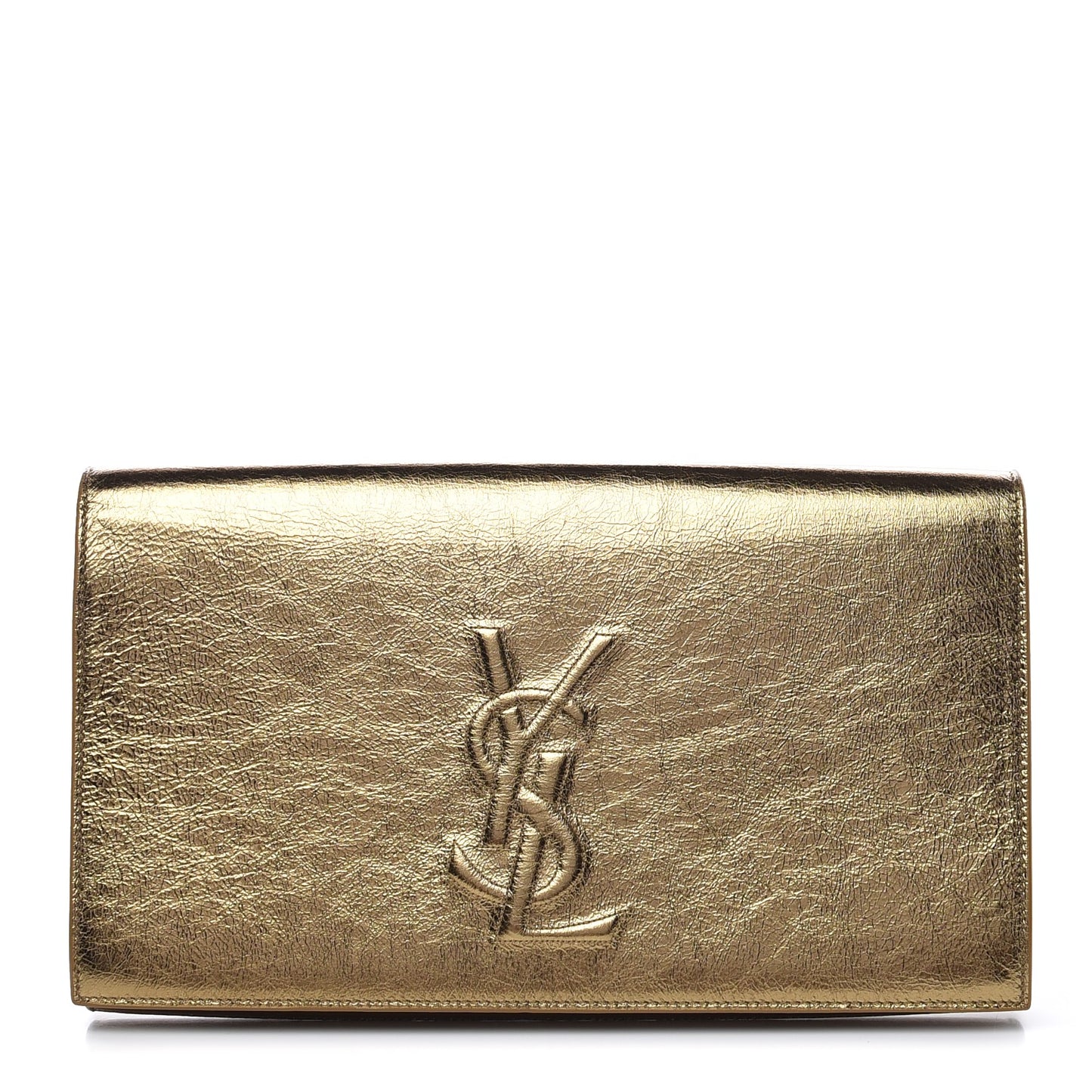 Metallic Calfskin Monogram Large Belle De Jour Clutch Gold