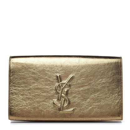 Saint Laurent Metallic Calfskin Monogram Large Belle De Jour Clutch Gold 1 of 7