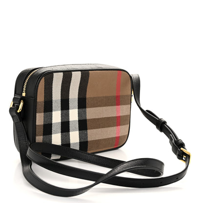 Burberry Giant Check Calfskin Small Camera Bag Black 3 of 9