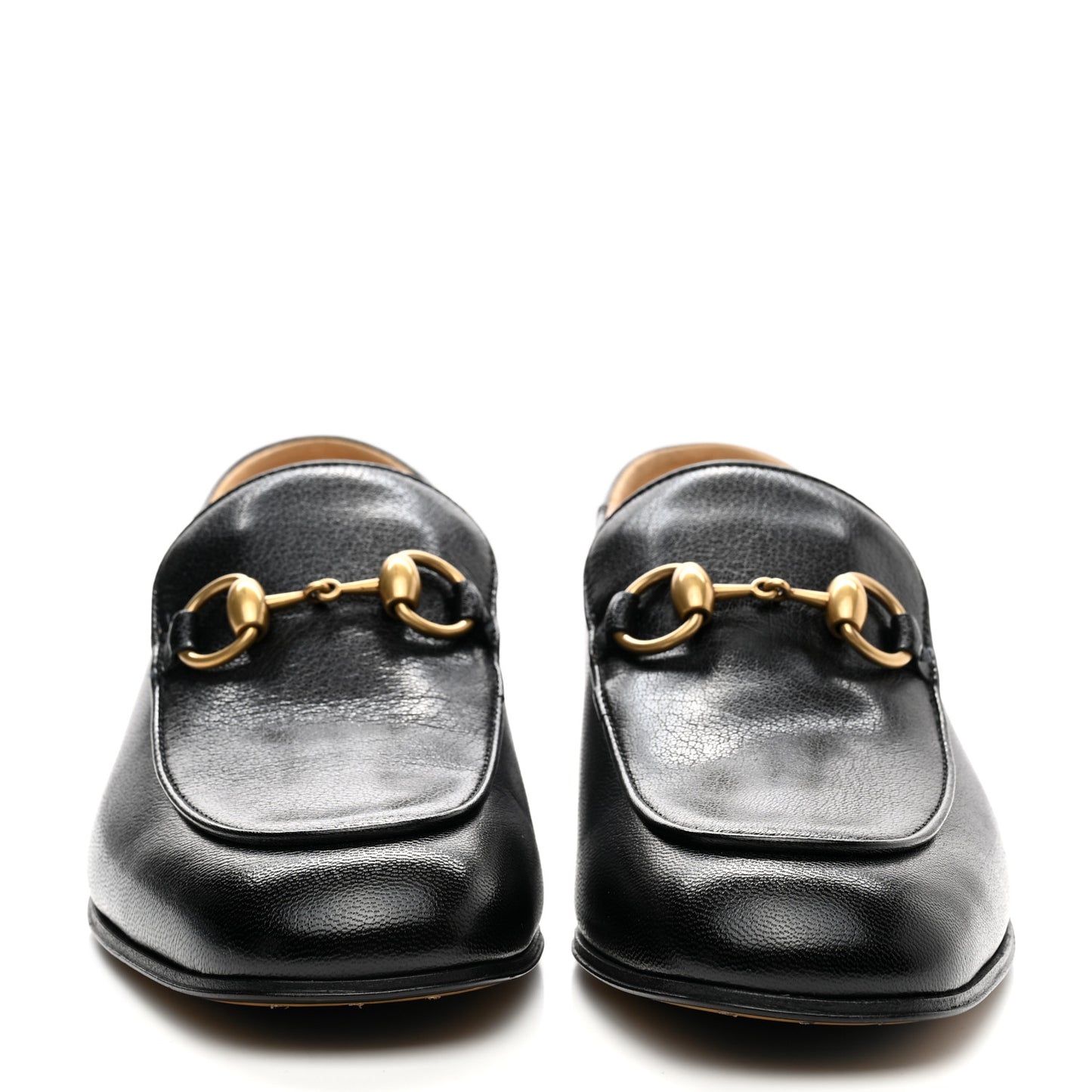 Goatskin Womens Horsebit Mid-Heel Loafers 37.5 Black