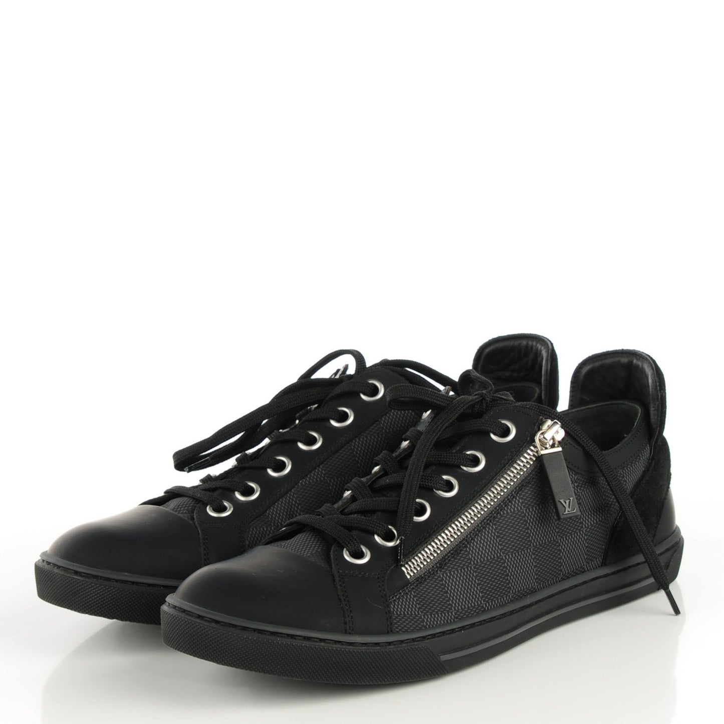 Damier Graphite Calfskin Suede Mens Aventure Sneakers 6.5