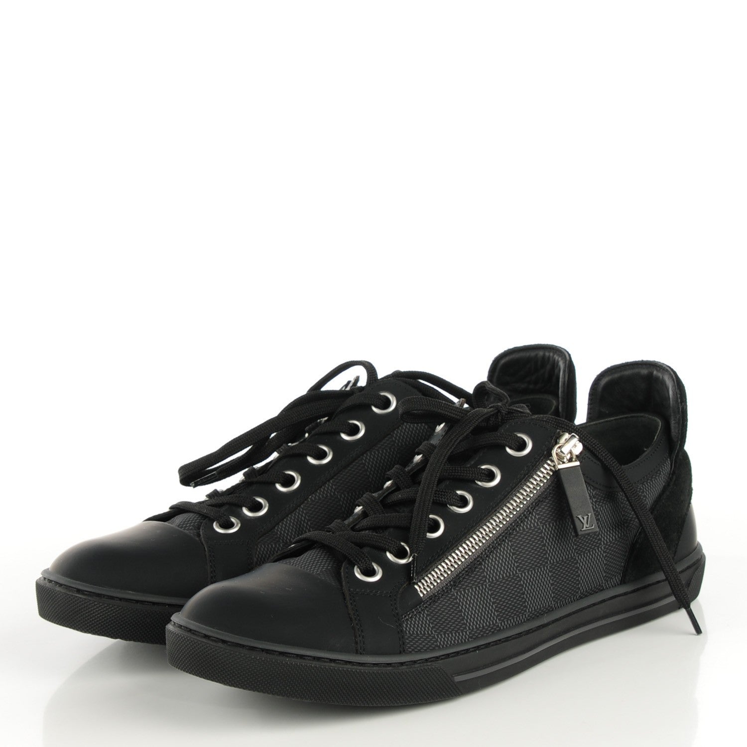 Louis Vuitton Damier Graphite Calfskin Suede Mens Aventure Sneakers 6.5 3 of 5