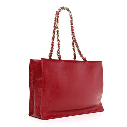 Chanel Shiny Aged Calfskin Shopping Bag Red 2 of 10