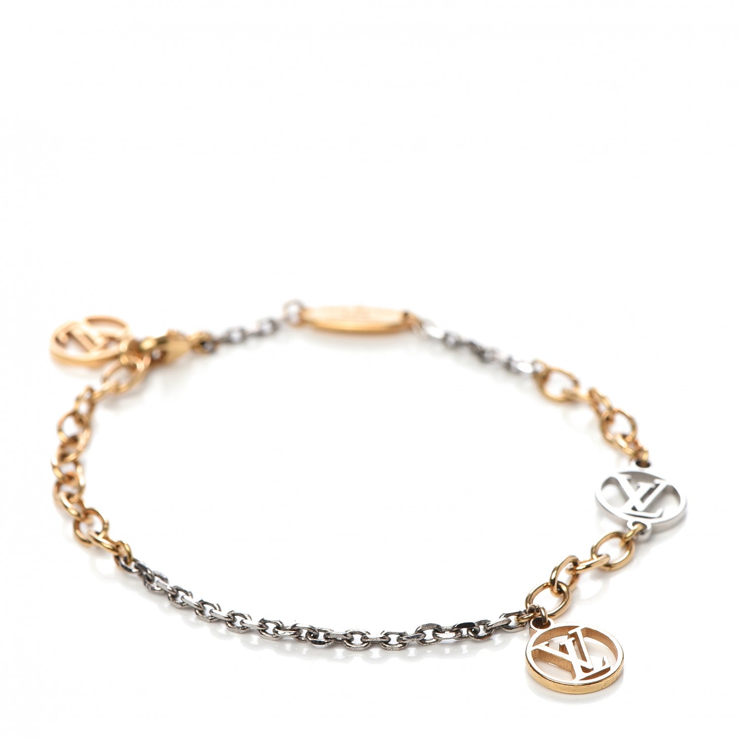 Louis Vuitton Logomania Bracelet Silver Gold 1 of 6