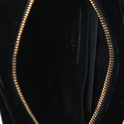 Saint Laurent Velour Matelasse Monogram Lou Belt Bag Black 3 of 4
