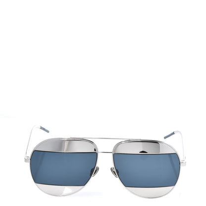 Christian Dior Split 1 Aviator Sunglasses Silver Blue 2 of 9