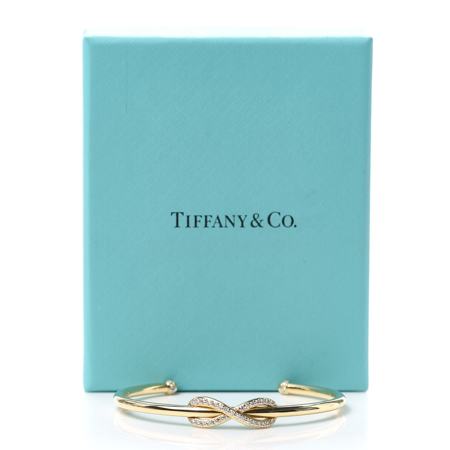 18K Yellow Gold Diamond Infinity Cuff Bracelet