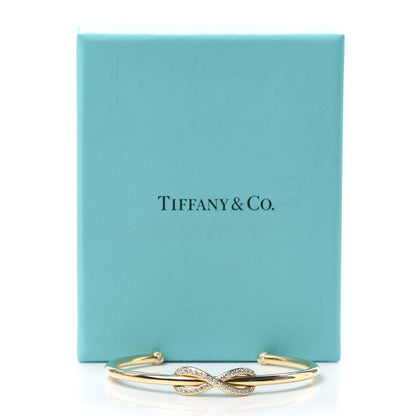 Tiffany 18K Yellow Gold Diamond Infinity Cuff Bracelet 5 of 5