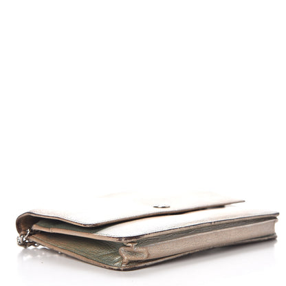Chanel Metallic Goatskin Wallet On Chain WOC Gold 4 of 21