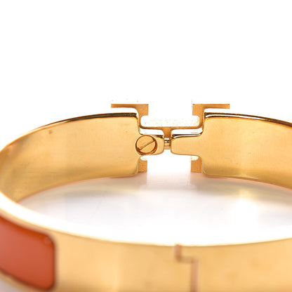 Hermes Enamel Narrow Clic Clac H Bracelet PM Orange 4 of 6