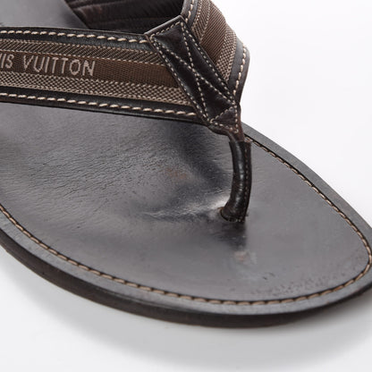 Louis Vuitton Canvas Damier Mens Thong Sandals 8.5 Brown 11 of 11