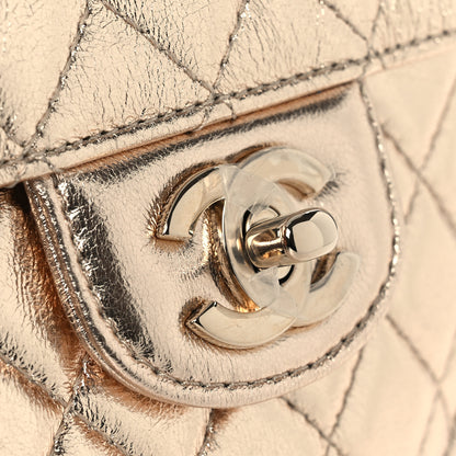 Chanel Metallic Lambskin Quilted CC In Love Heart Bag Gold 11 of 12