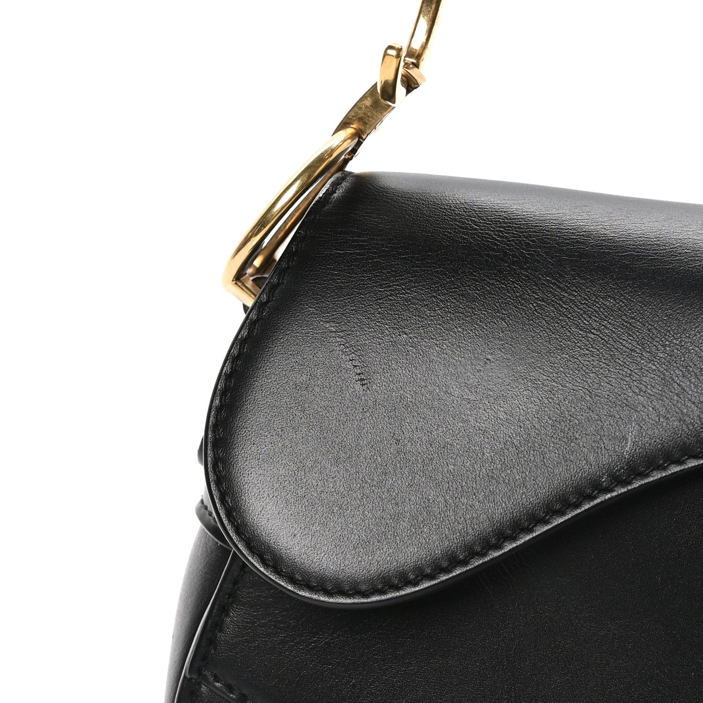 Calfskin Mini Saddle Bag Black