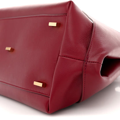 Salvatore Ferragamo Calfskin Braided Small Blossom Top Handle Bag Burgundy 9 of 9