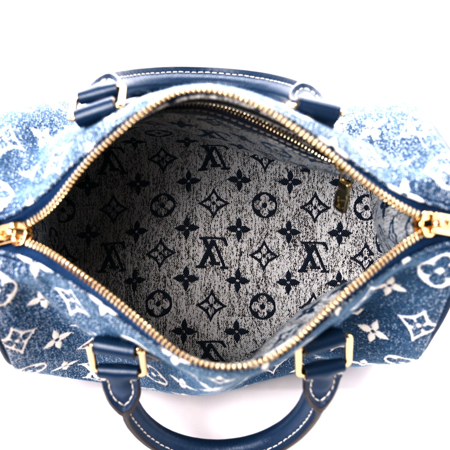 Louis Vuitton Monogram Jacquard Denim Speedy Bandouliere 25 Bleu 5 of 12