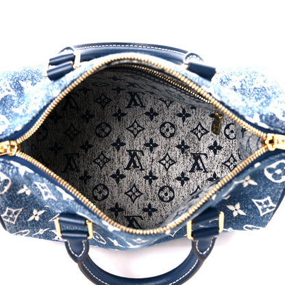 Louis Vuitton Monogram Jacquard Denim Speedy Bandouliere 25 Bleu 5 of 12