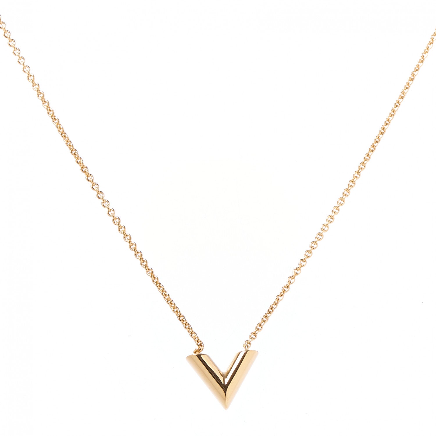 Louis Vuitton Essential V Necklace Gold 1 of 7