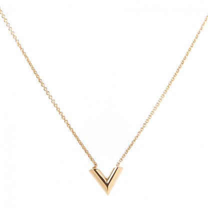 Louis Vuitton Essential V Necklace Gold 1 of 7