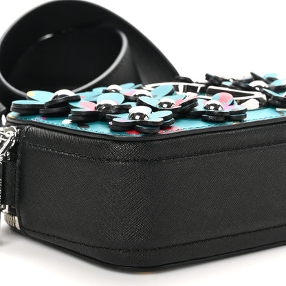 Marc Jacobs Saffiano Snapshot 3D Painted Flowers Camera Bag Blue Multicolor 8 of 9