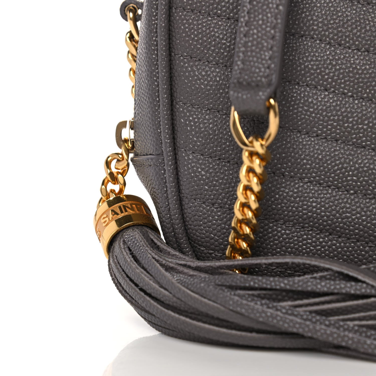 Saint Laurent Grain De Poudre Matelasse Monogram Mini Lou Camera Bag Fog 8 of 13