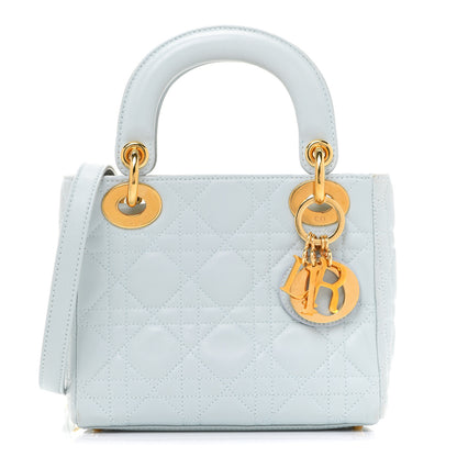 Christian Dior Lambskin Cannage Mini Lady Dior Light Blue 1 of 12