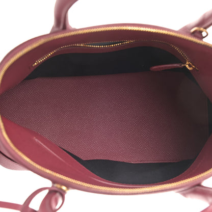 Balenciaga Signature Grained Calfskin Logo S Ville Top Handle Bag Rouge Grenat White 4 of 4