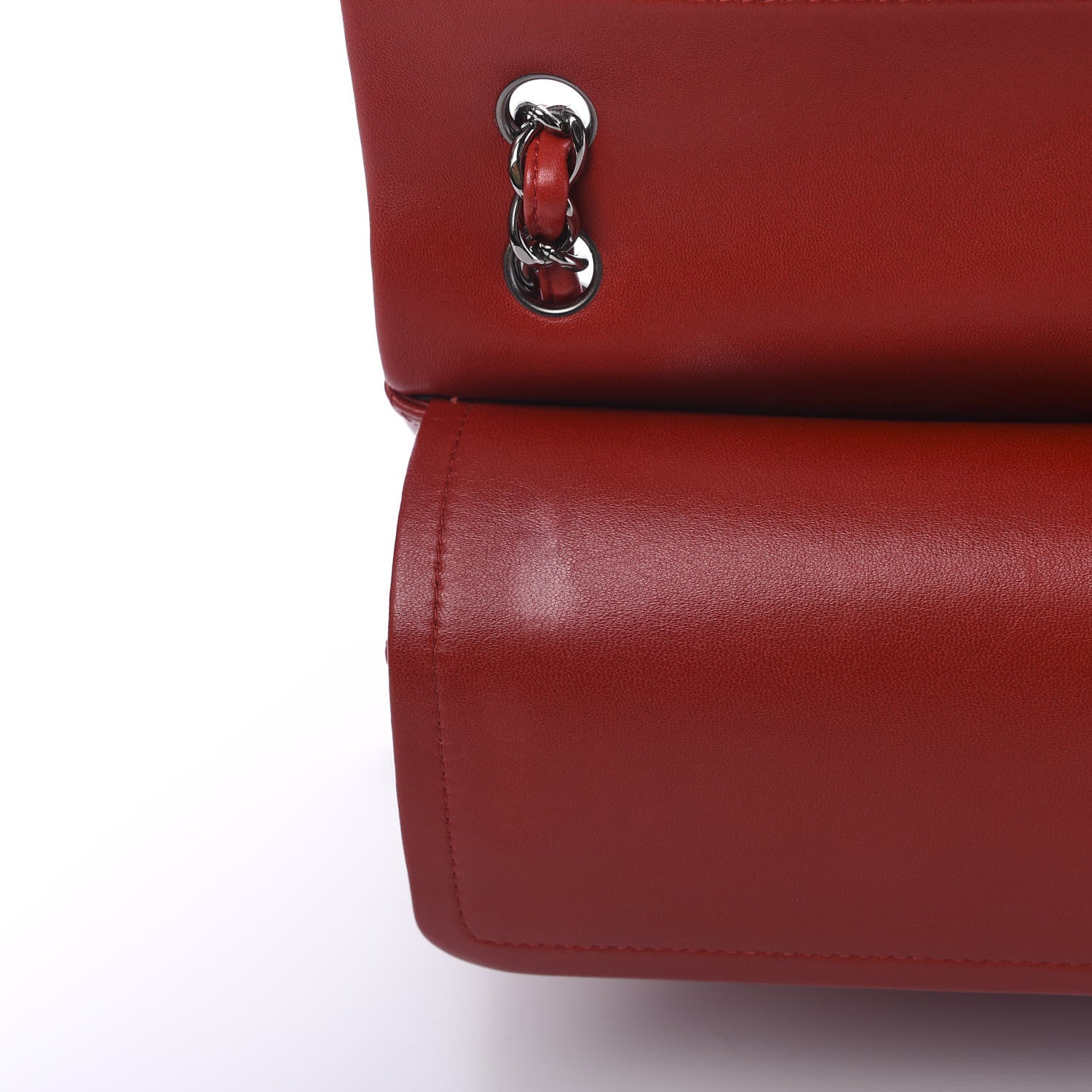 Chanel Lambskin Quilted Jumbo Double Flap Red 7 of 12