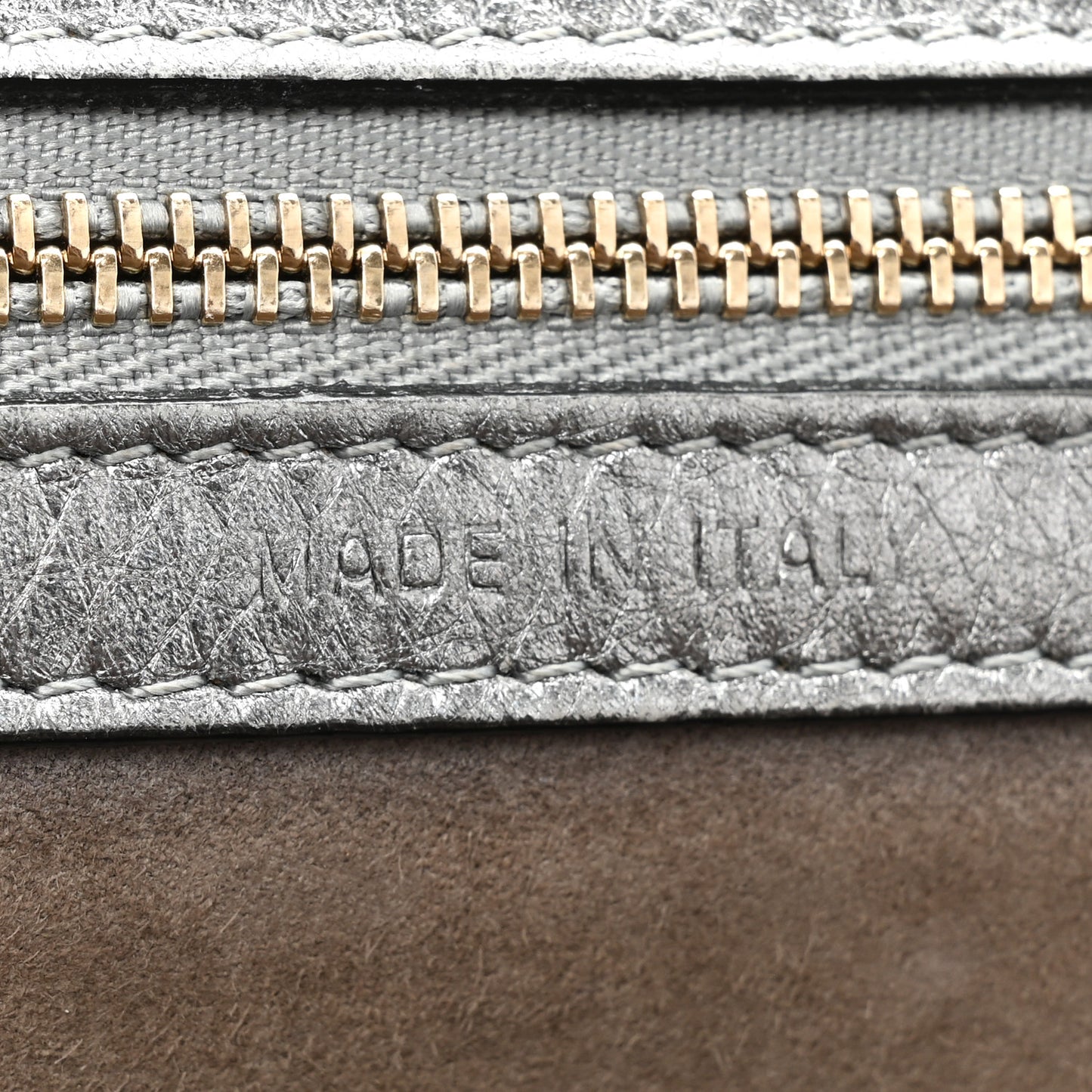 Metallic Grained Calfskin Medium Diorama Flap Bag Steel